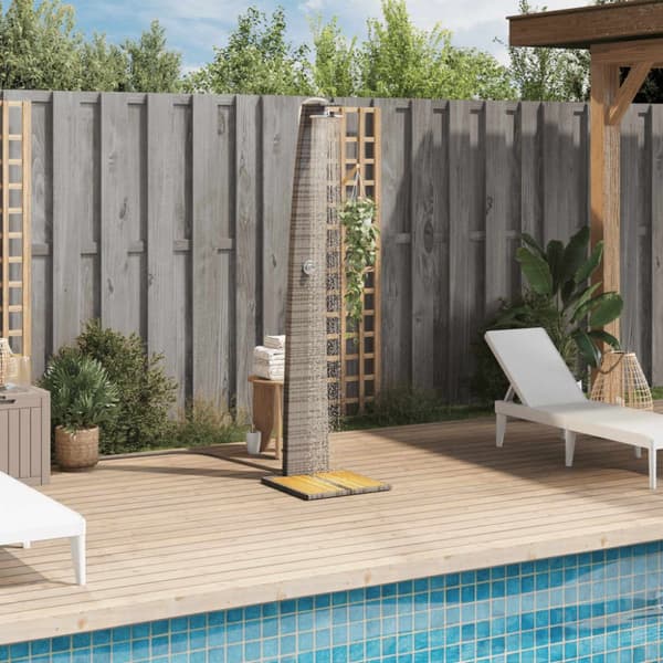 vidaXL havebruser 55x60x224 cm polyrattan og akacietræ grå -  Pool & spa – tilbehør