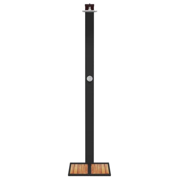 vidaXL Ulkosuihku musta 50x55x224 cm polyrottinki ja akasiapuu -  Uima- & poreallastarvikkeet