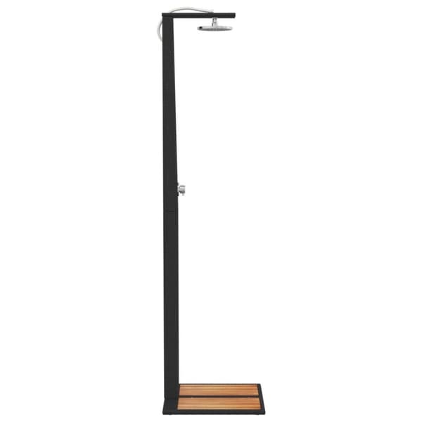 vidaXL Ulkosuihku musta 50x55x224 cm polyrottinki ja akasiapuu -  Uima- & poreallastarvikkeet