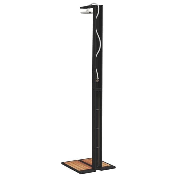 vidaXL Ulkosuihku musta 50x55x224 cm polyrottinki ja akasiapuu -  Uima- & poreallastarvikkeet