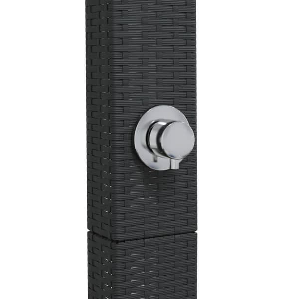 vidaXL Ulkosuihku musta 50x55x224 cm polyrottinki ja akasiapuu -  Uima- & poreallastarvikkeet