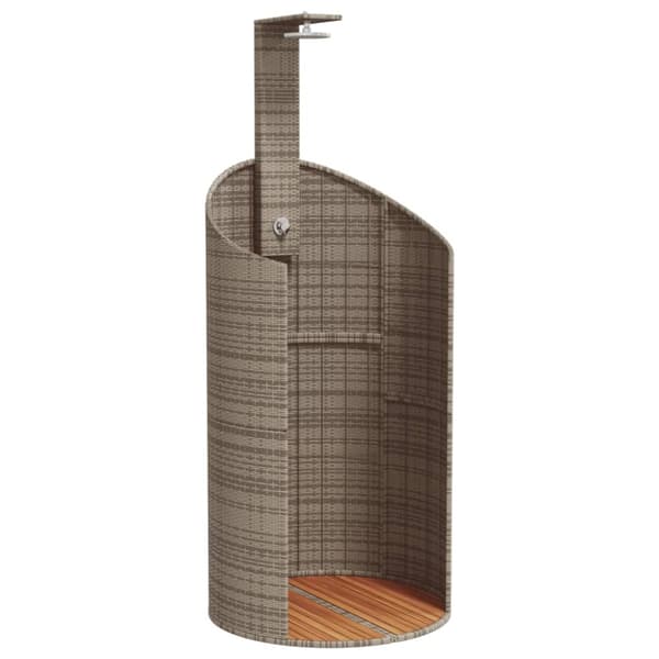 vidaXL Ulkosuihku harmaa 100x100x241,5 cm polyrottinki ja akasiapuu - Uima- & poreallastarvikkeet