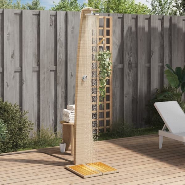 vidaXL havebruser 55x60x224 cm polyrattan og akacietræ beige -  Pool & spa – tilbehør