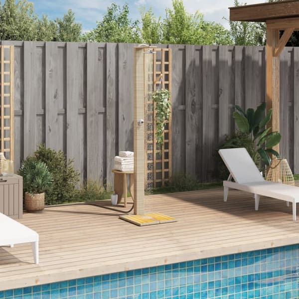 vidaXL havebruser 50x55x224 cm polyrattan og akacietræ beige -  Pool & spa – tilbehør