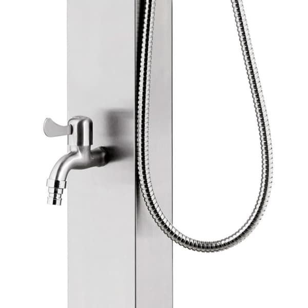 The Living Store Utedusch 220 cm rostfritt stål -  Pool- & spatillbehör