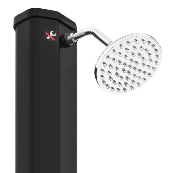 The Living Store solopvarmet udendørsbruser med brusehoved og hane 35 l sort -  Pool & spa – tilbehør