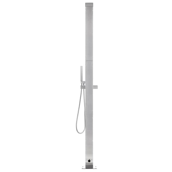 The Living Store havebruser med grå bund 225 cm rustfrit stål -  Pool & spa – tilbehør