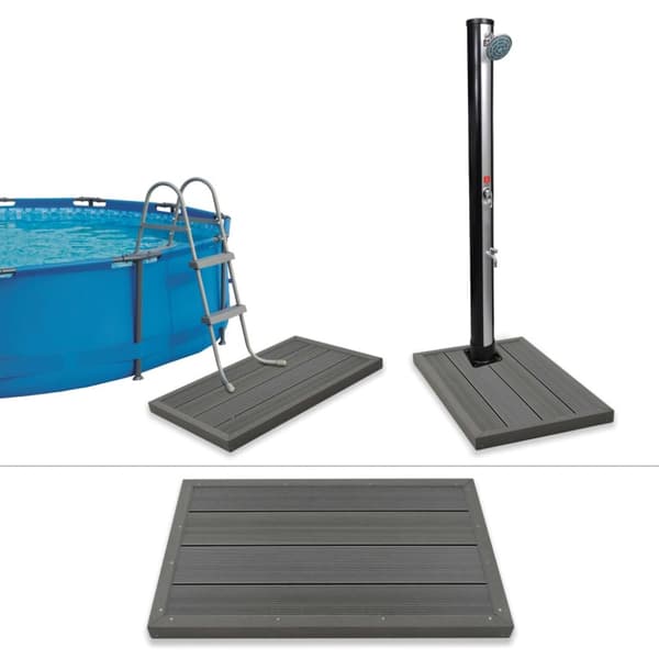 The Living Store gulvelement til soldrevet bruser poolstige WPC -  Pool & spa – tilbehør