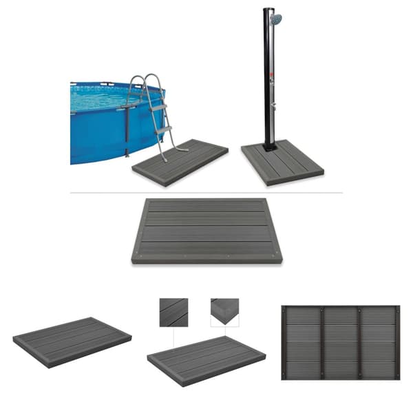 The Living Store gulvelement til soldrevet bruser poolstige WPC -  Pool & spa – tilbehør