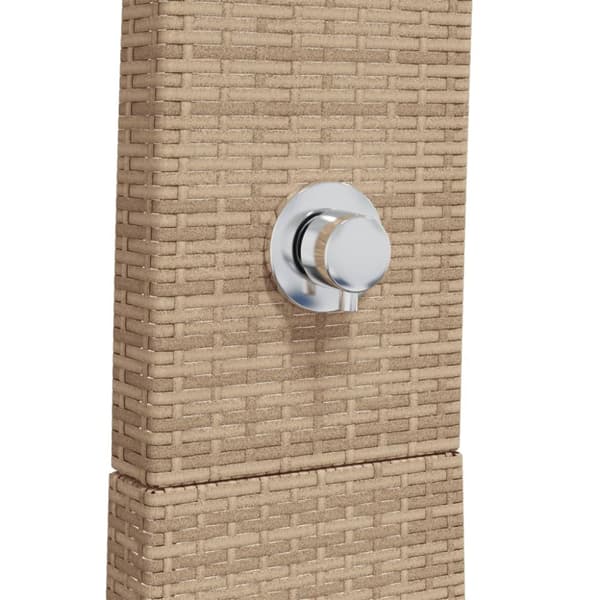 The Living Store Utedusch beige 55x60x224 cm konstrottning och akaciaträ -  Pool- & spatillbehör