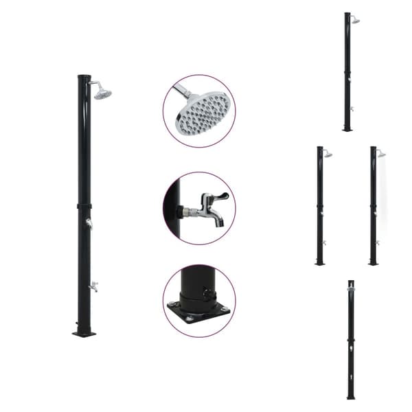 Pool & spa – tilbehør - Living soldrevet bruser 220 cm 20 l sort