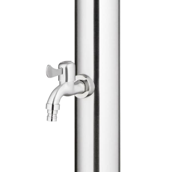 Pool- & spatillbehör - Living Trädgårdsdusch med brunt golv 225 cm rostfritt stål