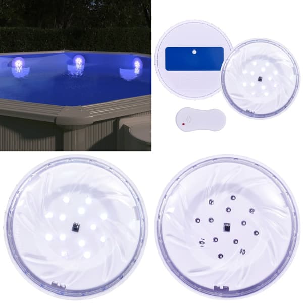 Nedsänkbar flytande poollampa med fjärrkontroll vit - Poollampa - Pool Lampa - Home & Living