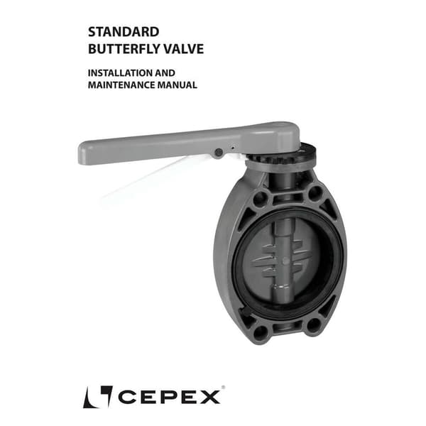 Cepex 34533 Pvc-u Ø90 Sommerfugleventiler Standardserie Fpm O-ringe Forzinket Stålaksel