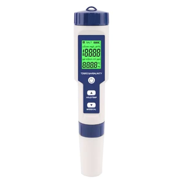 5-i-1-test for vannkvalitet EC Ph TDS temperatur saltholdighet