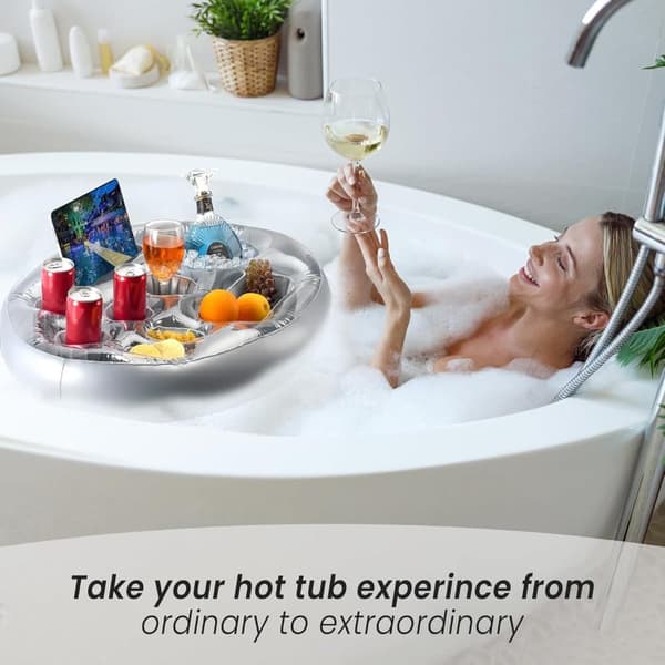 OBOSOE Inflatable Drink Holder för Pool och Badkar – Flytande matbricka，Perfekt för Sommarens Pooltillbehör