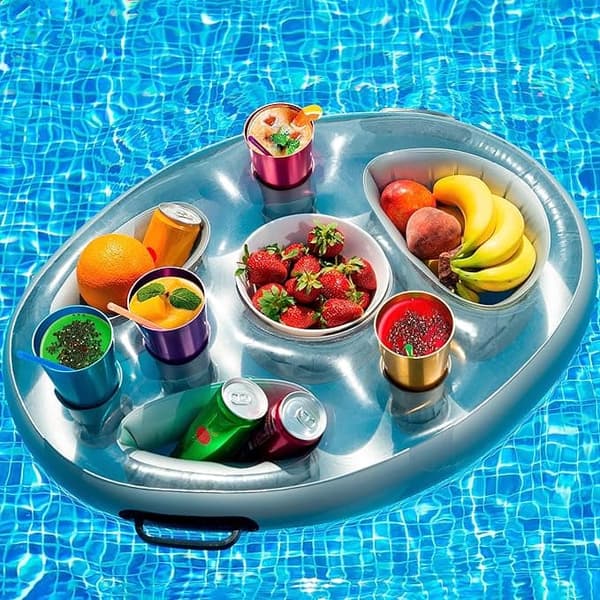 OBOSOE Inflatable Drink Holder för Pool och Badkar – Flytande matbricka,Perfekt för Sommarens Pooltillbehör