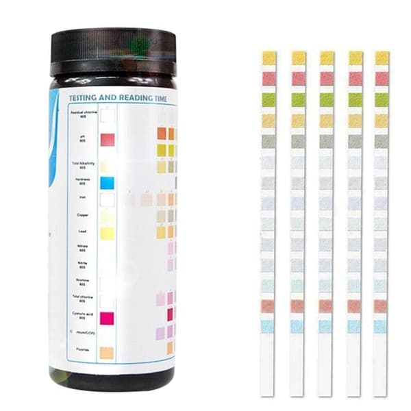 Lollanda Pool & Spa Test Strips 50-pak – 14-i-1 vandtester til pH, klor, cyanursyre, hårdhed m.m.