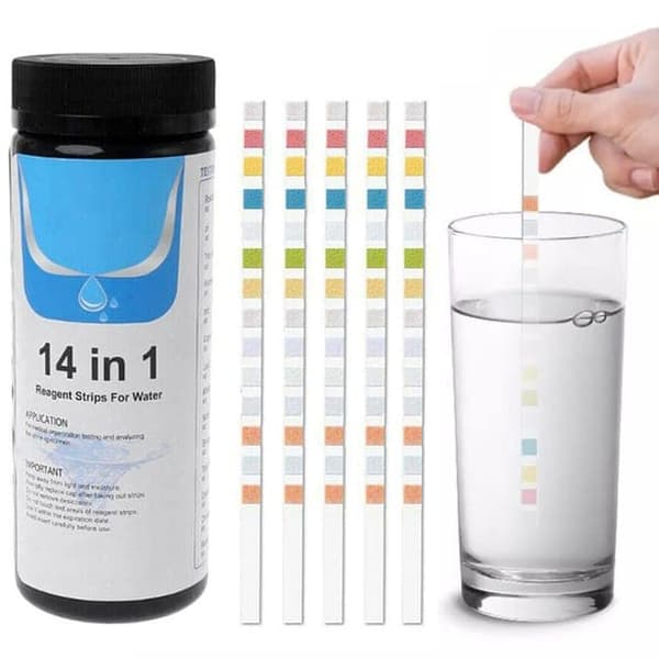 Lollanda Pool & Spa Test Strips 50-pak – 14-i-1 vandtester til pH, klor, cyanursyre, hårdhed m.m.