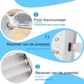 Pikkukuva 4 / 7: OBOSOE langaton kelluva uima-allaslämpömittari – digitaalinen kylpylämpömittari RGB-valaistuksella ja aurinkopaneelilla