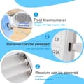 Miniatyrbild 6 av 6: OBOSOE Trådlös Flytande Pooltermometer – Digital Badtermometer med RGB-belysning & Solpanel