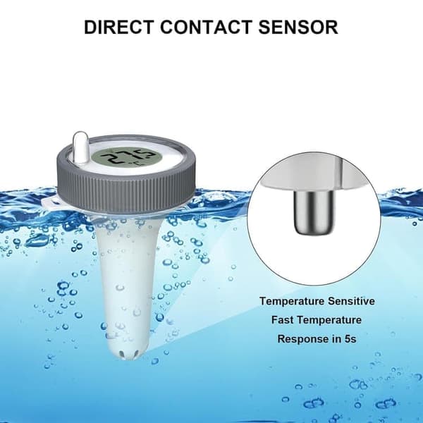 Moorle IPX8 Vandtæt Pooltermometer, Flydende Pooltermometer - Trådløs, Til Pool & Akvarium