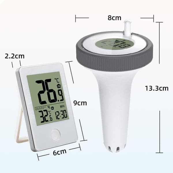 Moorle IPX8 Vandtæt Pooltermometer, Flydende Pooltermometer - Trådløs, Til Pool & Akvarium