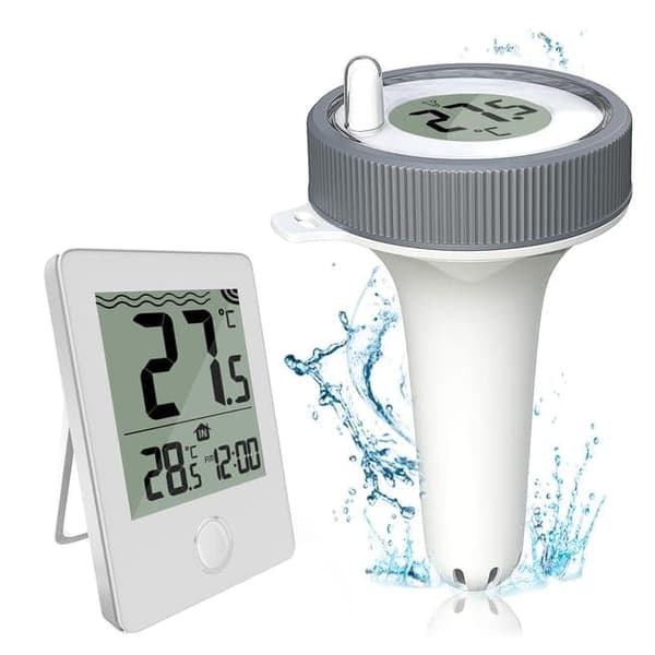 Moorle IPX8 Vandtæt Pooltermometer, Flydende Pooltermometer - Trådløs, Til Pool & Akvarium