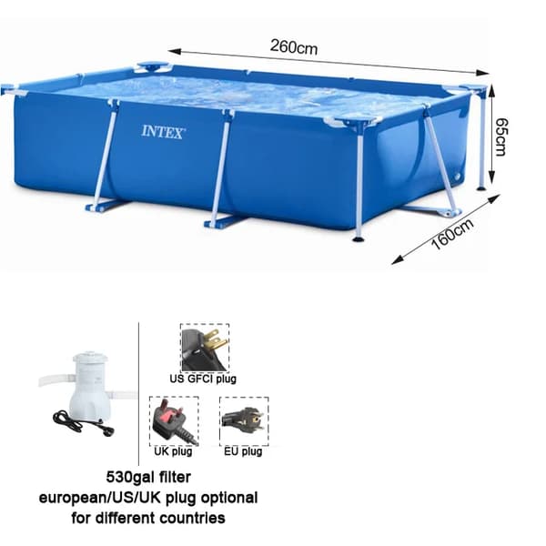 Svømmebassin Røgrack, Metalramme, Stor Beslag, 260cm pool sæt G