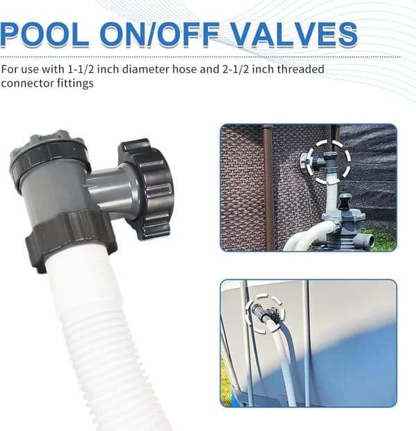 OBOSOE 2-pak slangekoblinger med vandstop – til 1,5" poolslange – velegnet til filterpumper