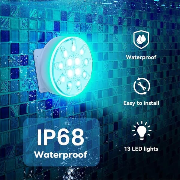 OBOSOE allasvalaistus 2 kpl ladattavat LED-vedenalaiset lamput, IP68 vedenpitävä kaukosäätimellä – uima-altaaseen, kylpylään ja juhliin