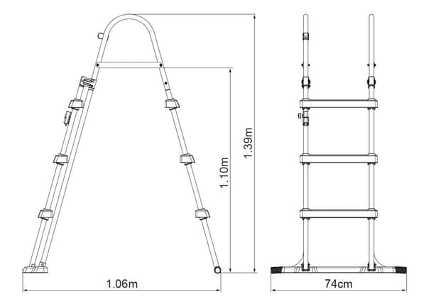 Dobbeltsidet poolstige 107 cm