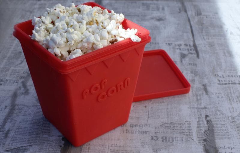 No1 Popcorn låda Mikroskål Popcorn maker för mikrovågsugn med lock