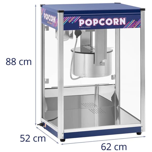 Royal Catering Popcornmaskin - blå - 16 oz - XXL