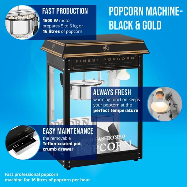 Popcorn Machine - Black & Golden