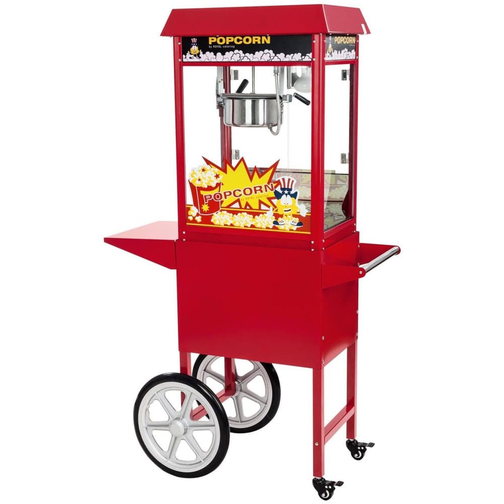 Royal Catering Popcornmaskin med vagn - Röd