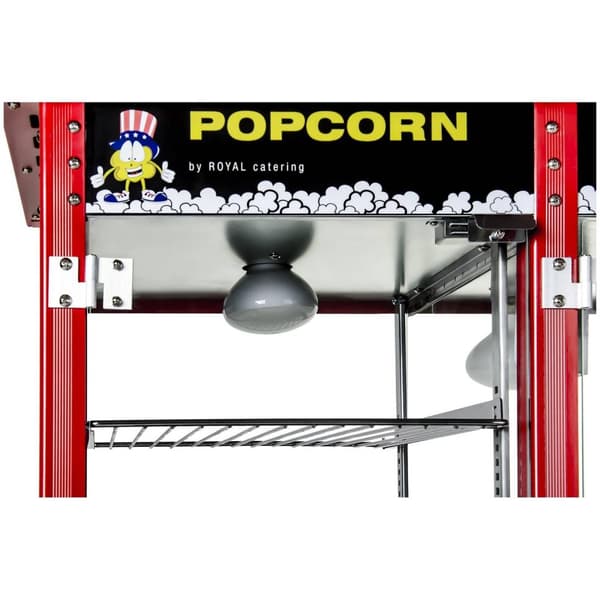 Royal Catering Popcornmaskin med uppvärmd display - Röd