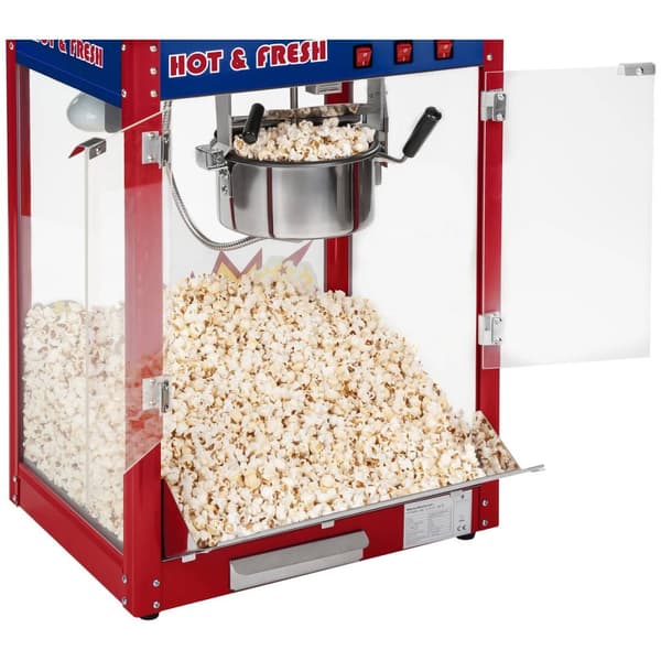 Royal Catering Popcornmaskin med vagn - Amerikansk design - Röd