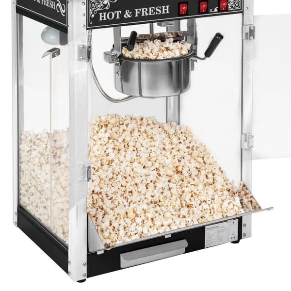 Royal Catering Popcornmaskin med vagn - Retrodesign - Svart