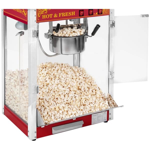 Royal Catering Popcornmaskin med vagn - Retrodesign - Röd