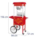 Miniatyrbild 10 av 10: Royal Catering Popcornmaskin med vagn - Retrodesign - Röd