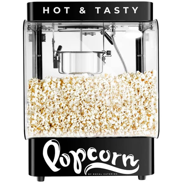 Royal Catering Professionell popcornmaskin - Modern design - 4 - 5 kg/h - 1,2 l - Svart - Royal Catering