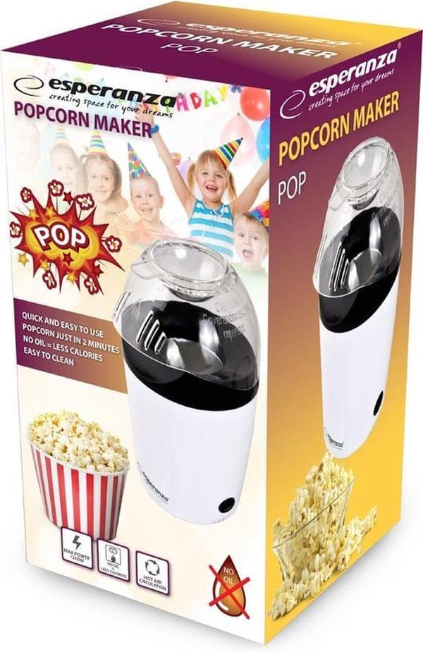 Esperanza EKP006 popcorn-popper musta, valkoinen 0,27 L 2 min 1200 W
