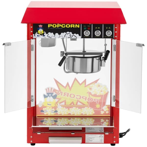 Royal Catering Popcornmaskin - Retrodesign - 150 / 180  °C - Röd - Royal Catering