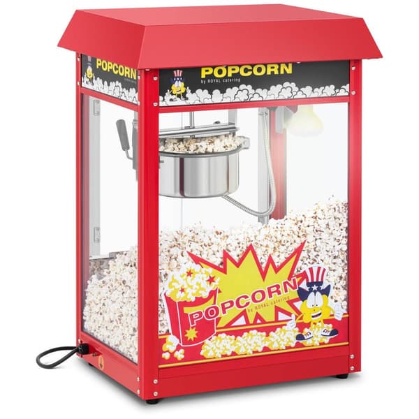 Royal Catering Popcornmaskin - Retrodesign - 150 / 180  °C - Röd - Royal Catering