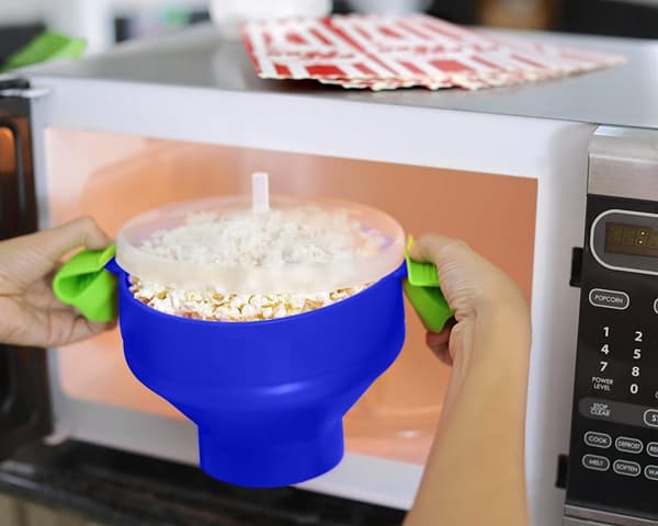 INF Popcorn kulho silikoni taitettava Sininen