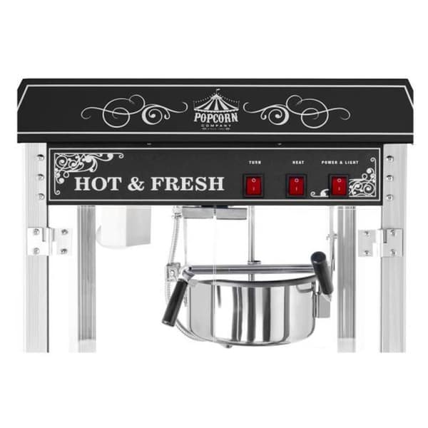 Professionel, effektiv justerbar popcornmaskine 230V 1,6kW, sort