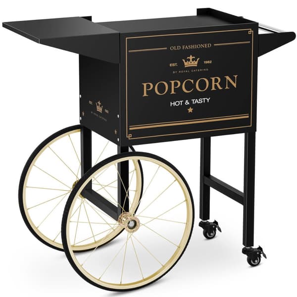 Vognbund til popcornmaskine med retro skab 51 x 37 cm - sort og guld