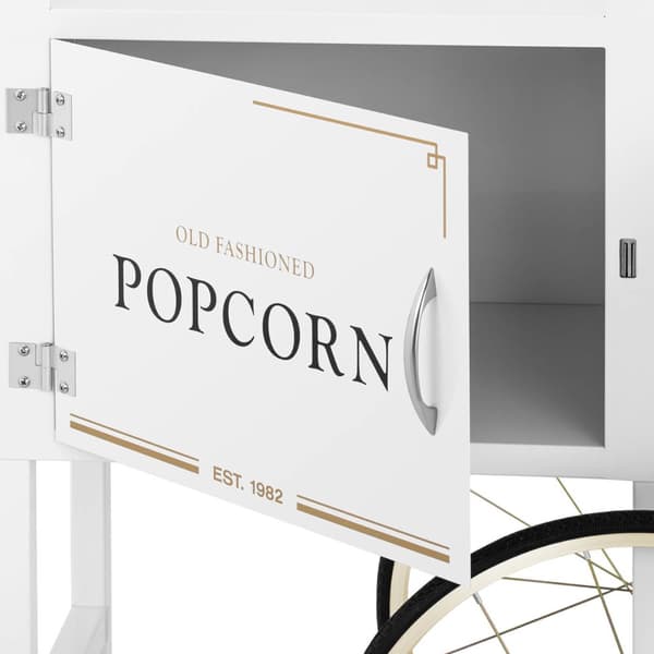 Vognbund til popcornmaskine med retro skab 51 x 37 cm - hvid og guld