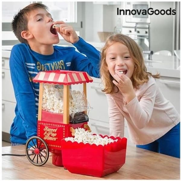 Popcornmaskin - InnovaGoods - Vintage - 1200 W - Röd - 39 cm hög